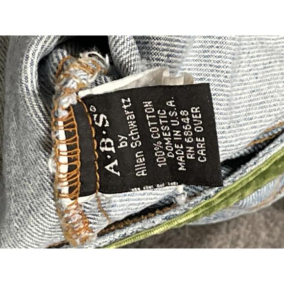 A.B.S. Allen Schwartz Women's Denim Jacket Velvet Trim Medium Made in USA - Picture 5 of 8